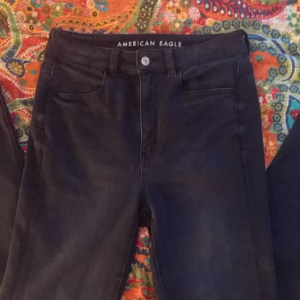 American Eagle highest rise jeggings 6L black